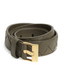 Green Leather Intreccio Watch Belt