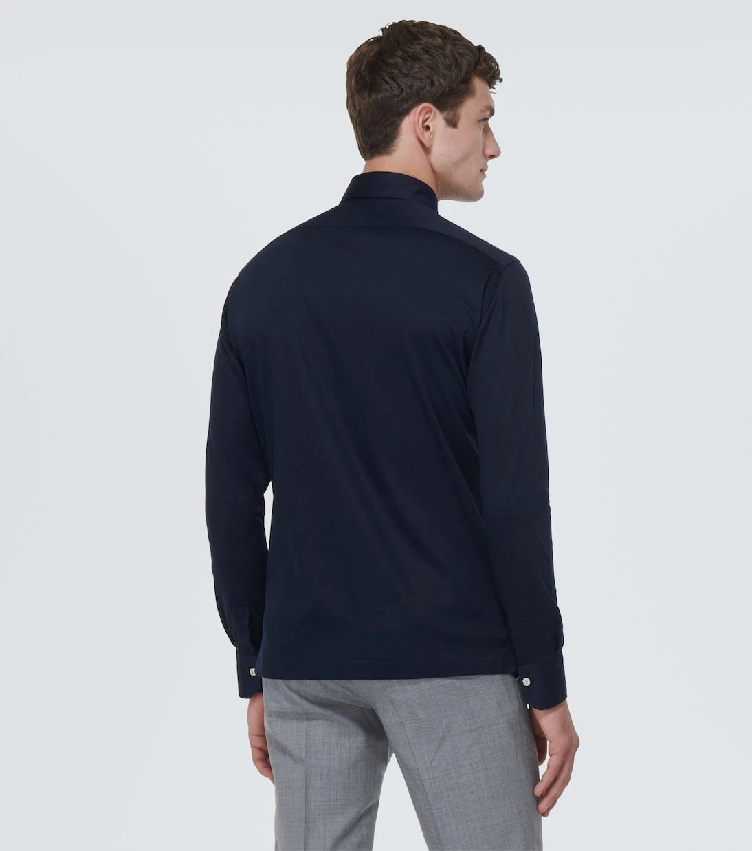 Kiton - Cotton poplin polo top