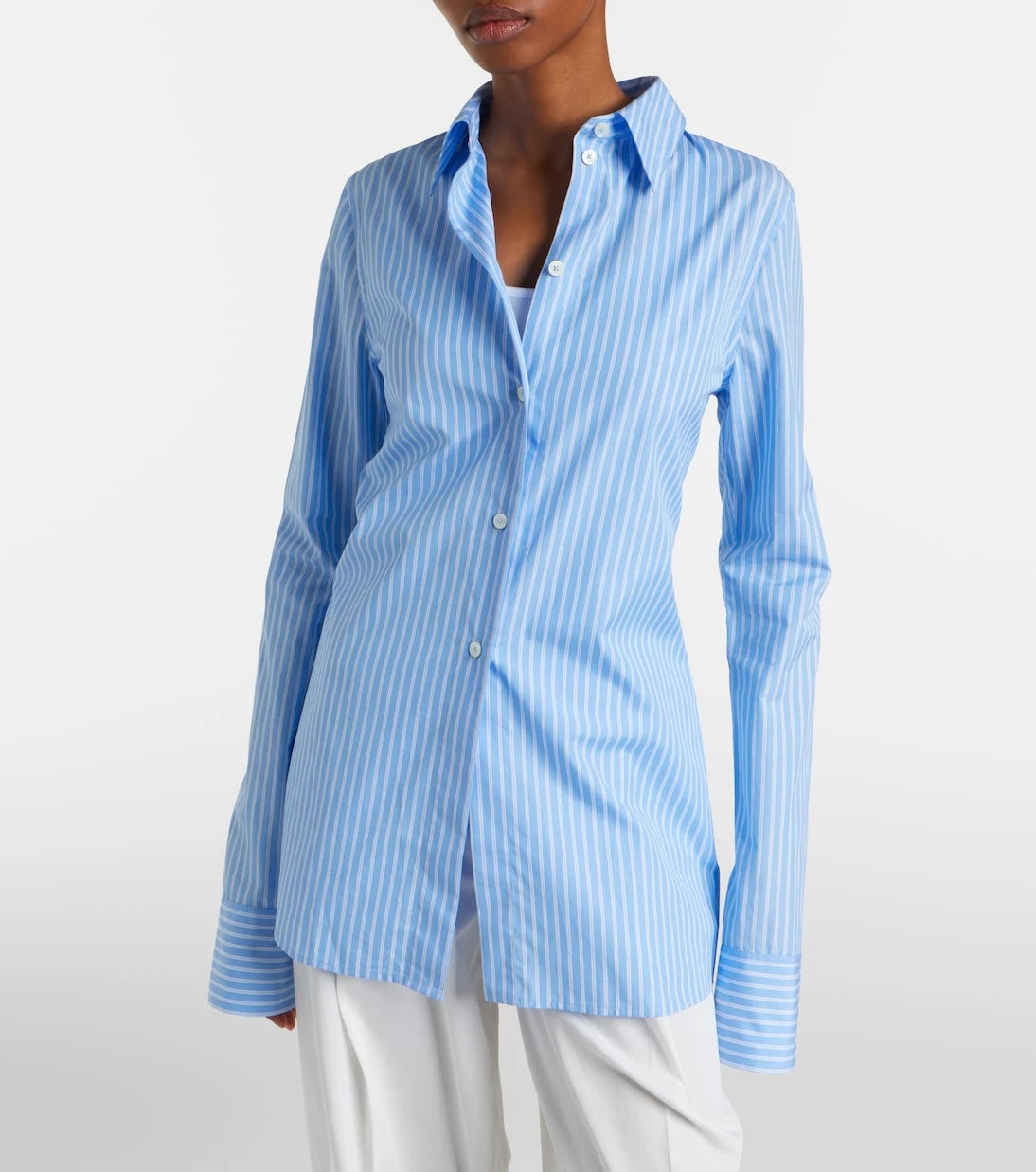 Toteme - Striped cotton poplin shirt