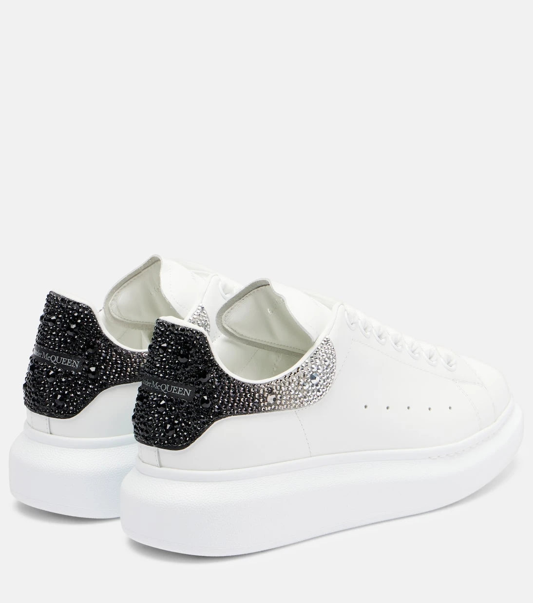 McQueen - Oversized embellished leather sneakers