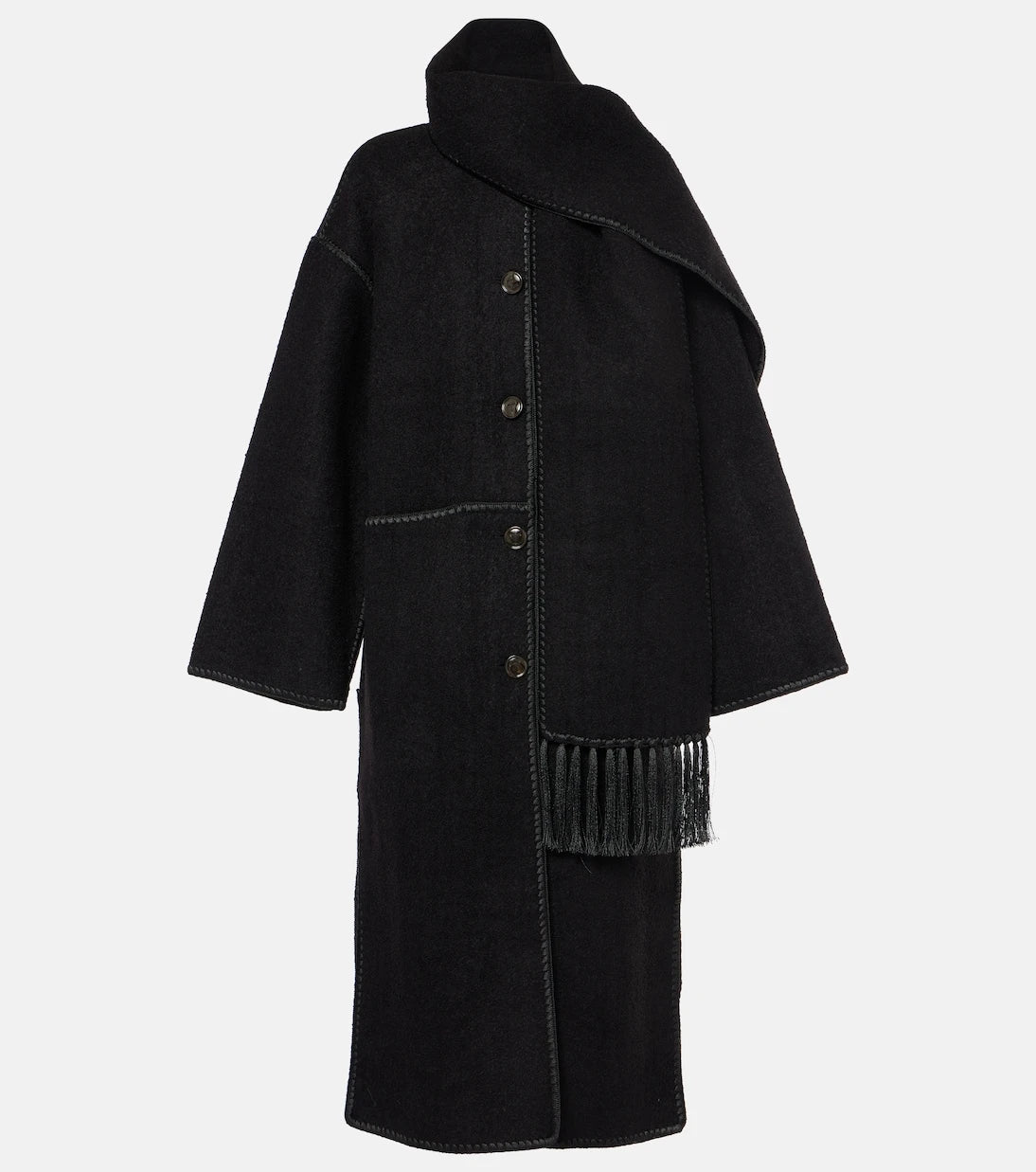 Toteme - Embroidered wool-blend scarf coat