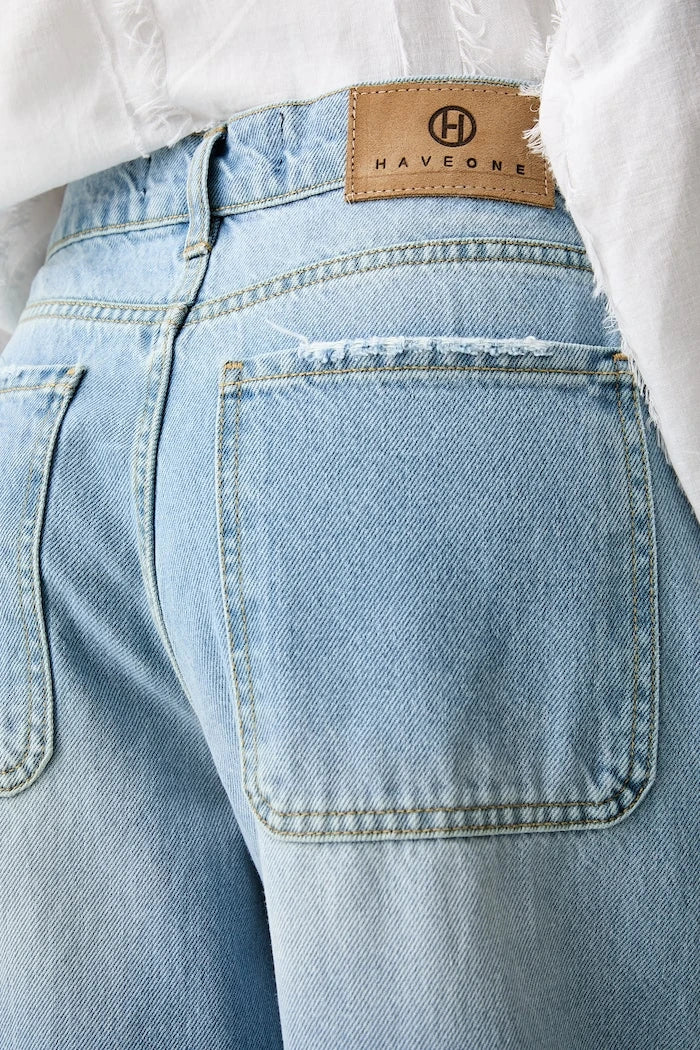 Haveone relaxed fit kadın kot pantolon