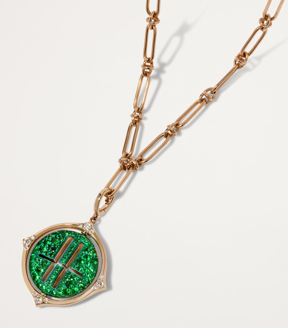Annoushka x Harrods Yellow Gold, Diamond and Tsavorite My Life in Charms Spinning Charm