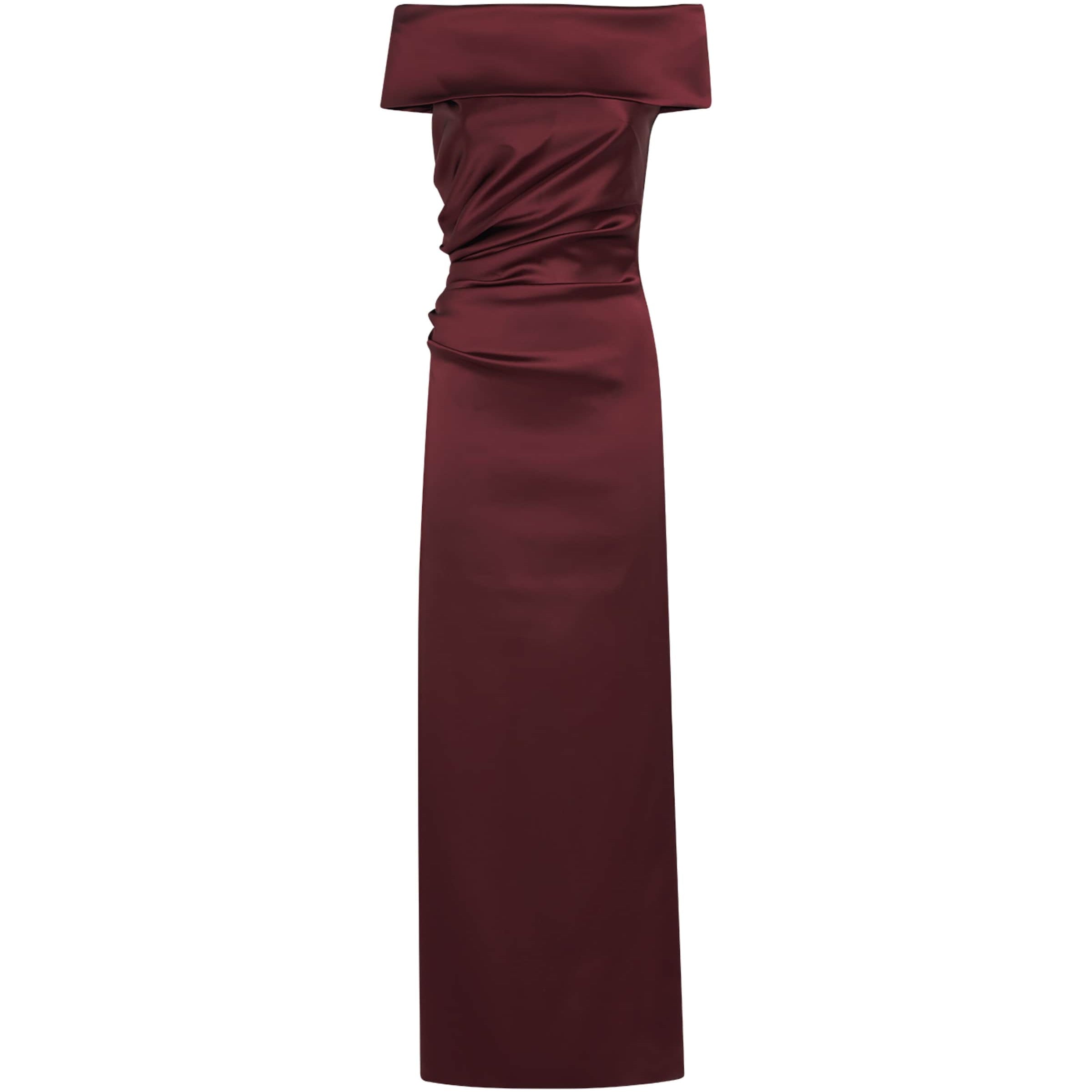 Max Mara Red Stretch-Satin Maxi Dress