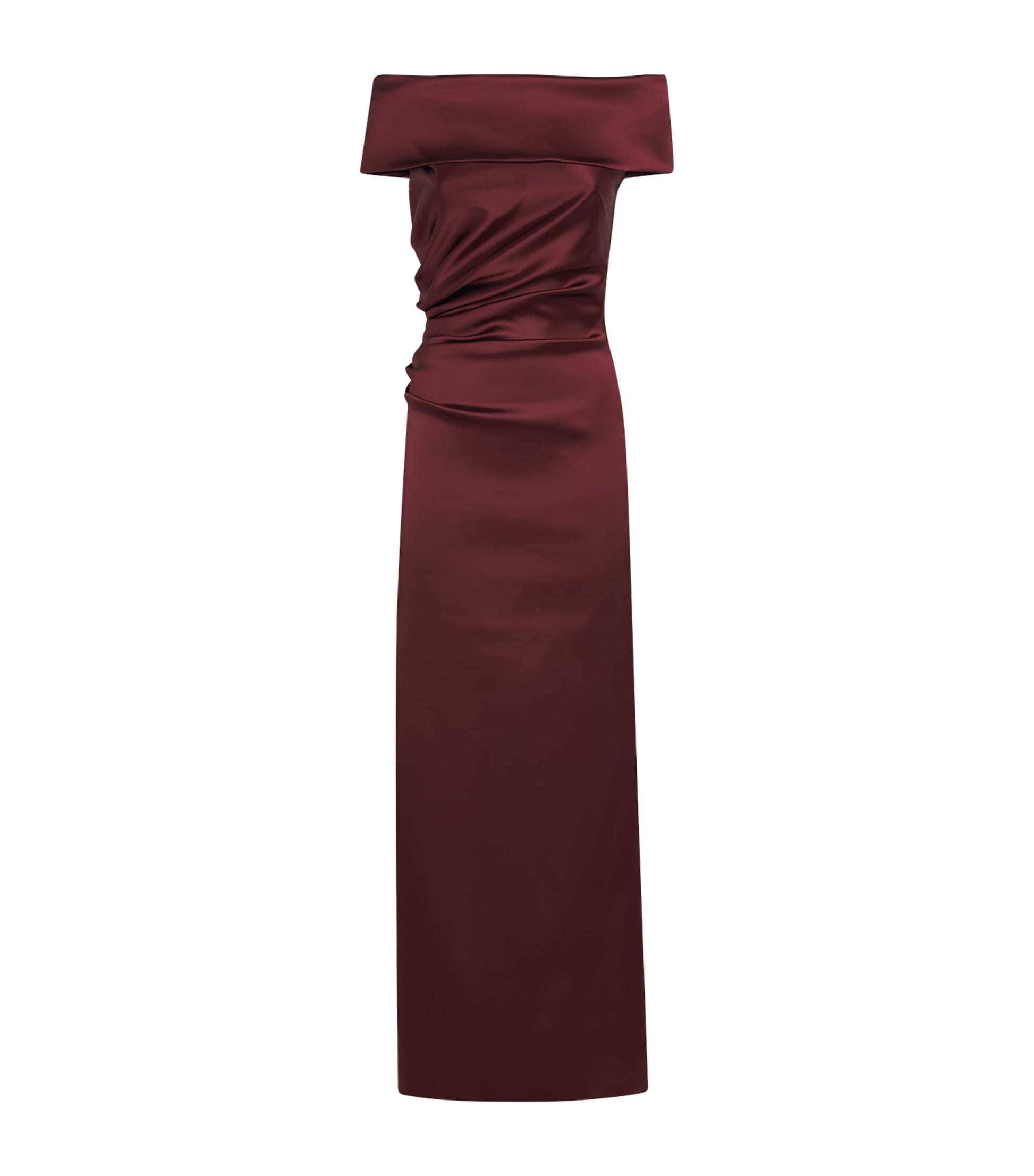 Max Mara Red Stretch-Satin Maxi Dress