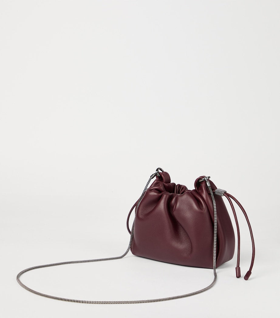 Red Mini Leather Mellow Bucket Bag