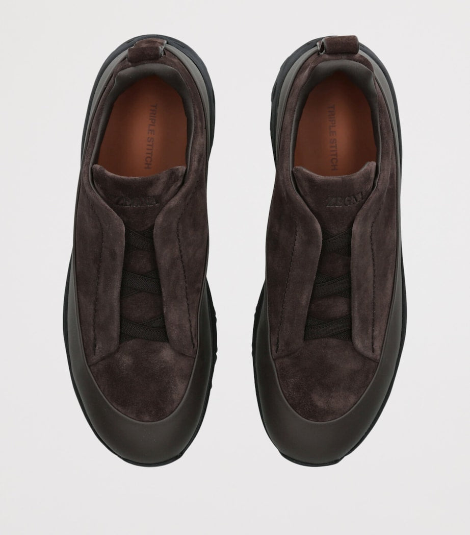 Zegna Suede Triple Stitch Monte Sneakers