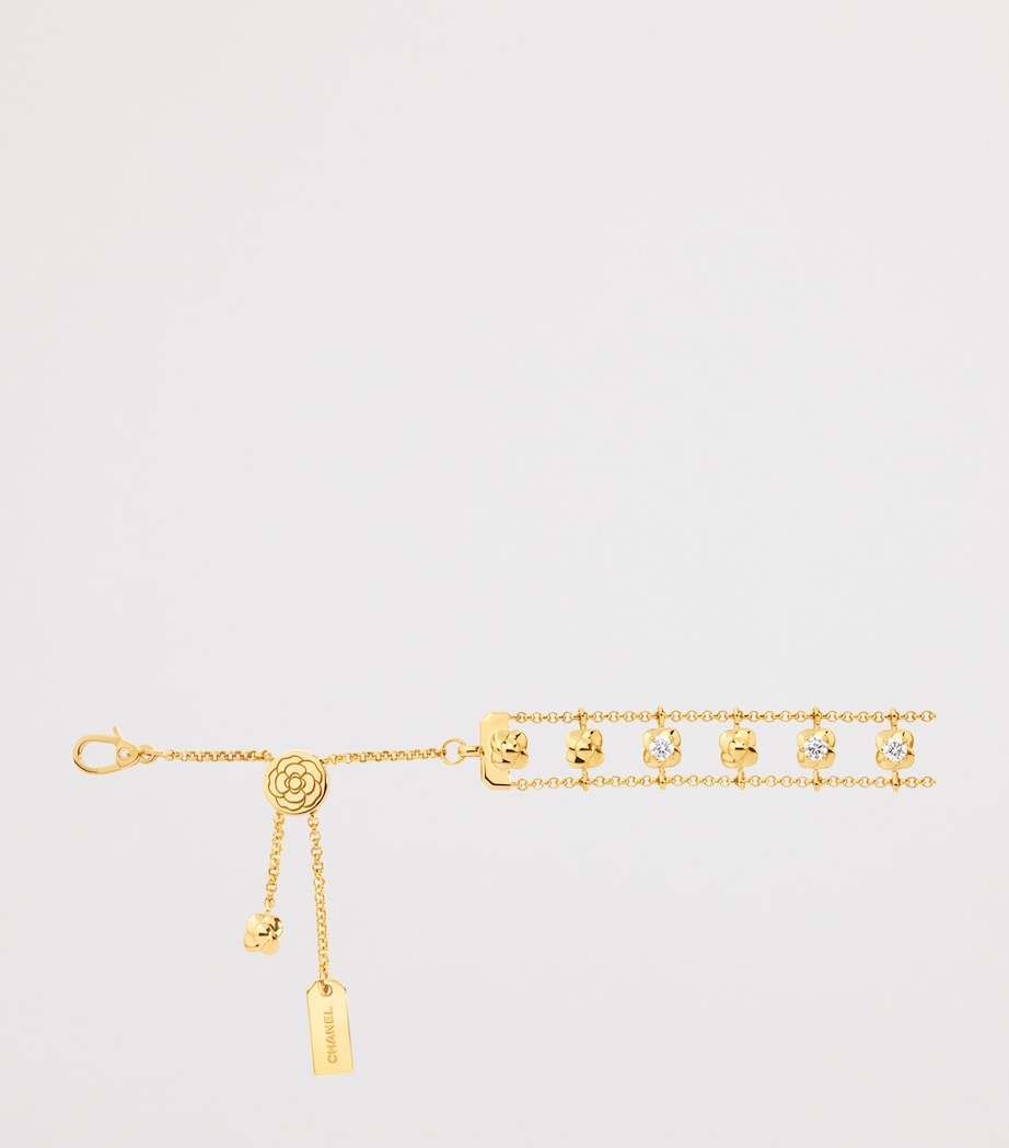 Yellow Gold and Diamond Bouton de Camélia Supple Bracelet