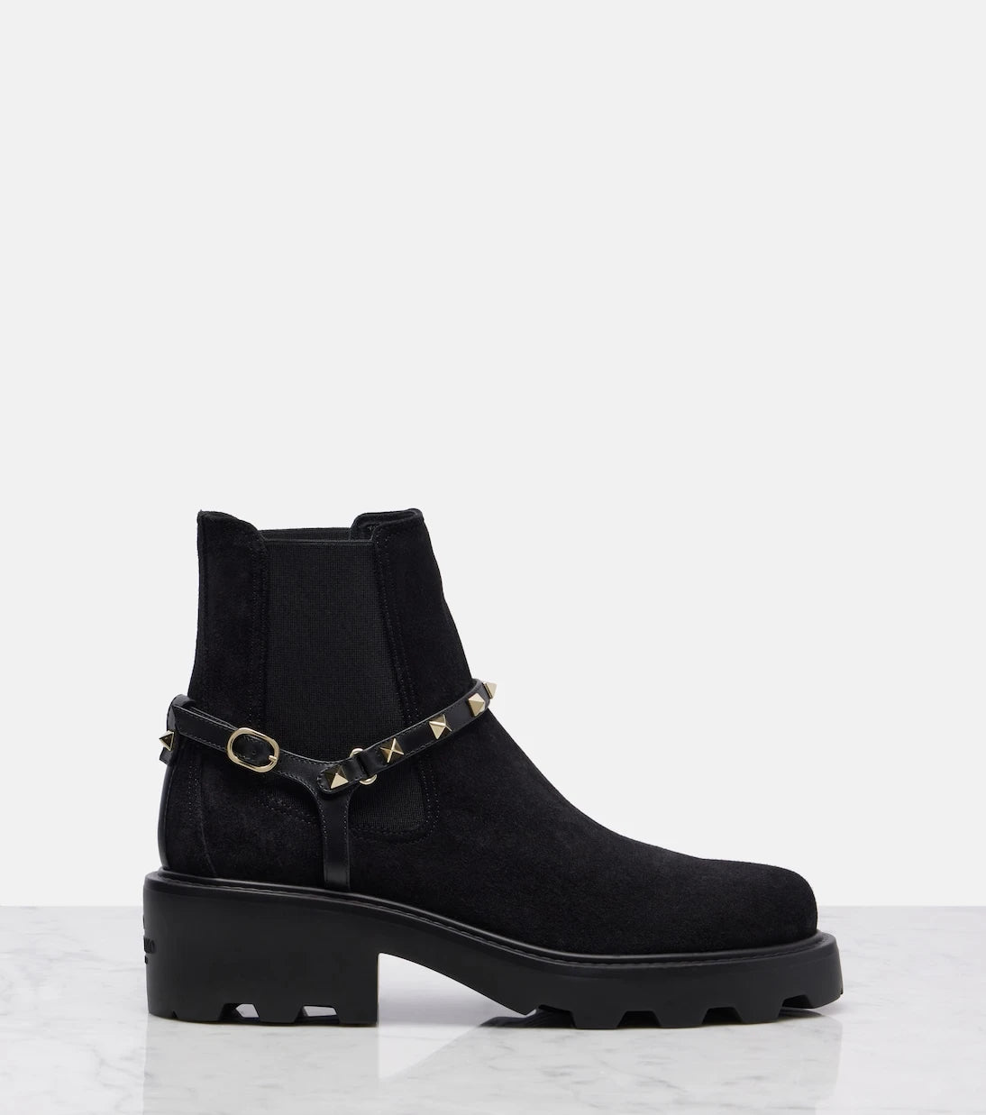 Valentino Garavani - Rockstud 55 suede ankle boots