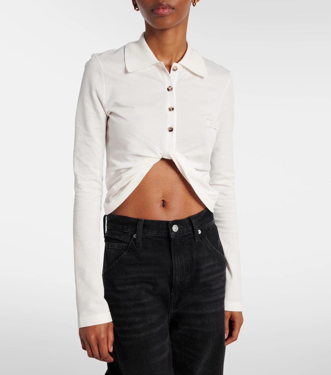 Courrèges - Cropped cotton shirt
