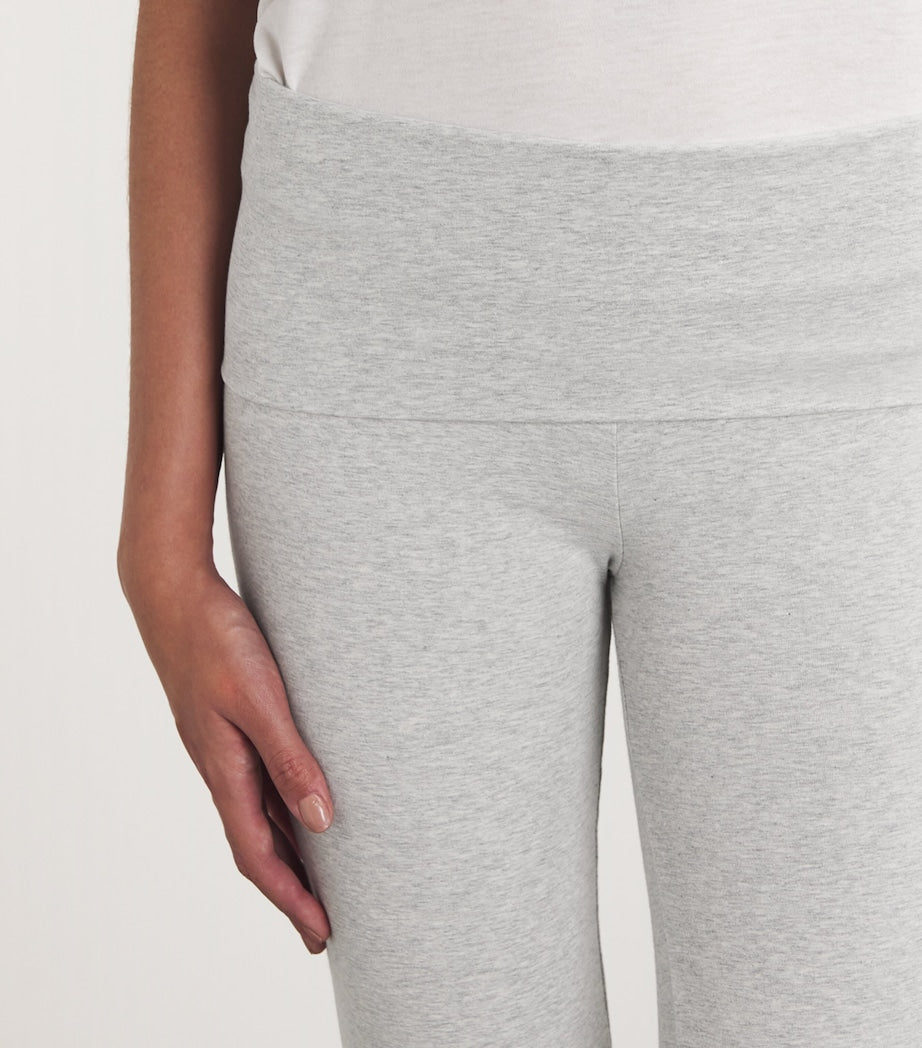 Skims Grey Cotton-Blend Fold-Over Trousers