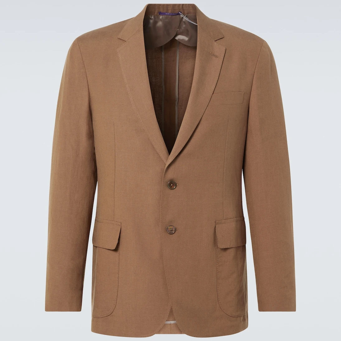 Ralph Lauren Purple Label - بليزر حرير وكتان بصدر واحد