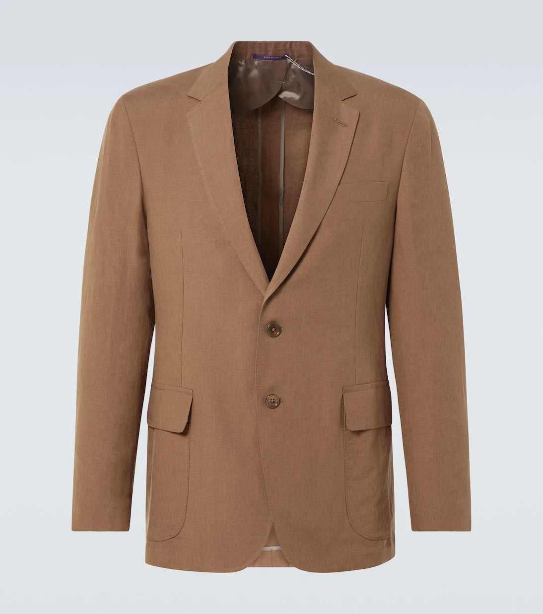 Ralph Lauren Purple Label - بليزر حرير وكتان بصدر واحد