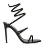 René Caovilla Black Leather Crystal-Embellished Cleo Sandals 105