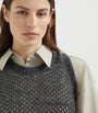 Brunello Cucinelli Grey Dazzling Mesh Knitted Vest