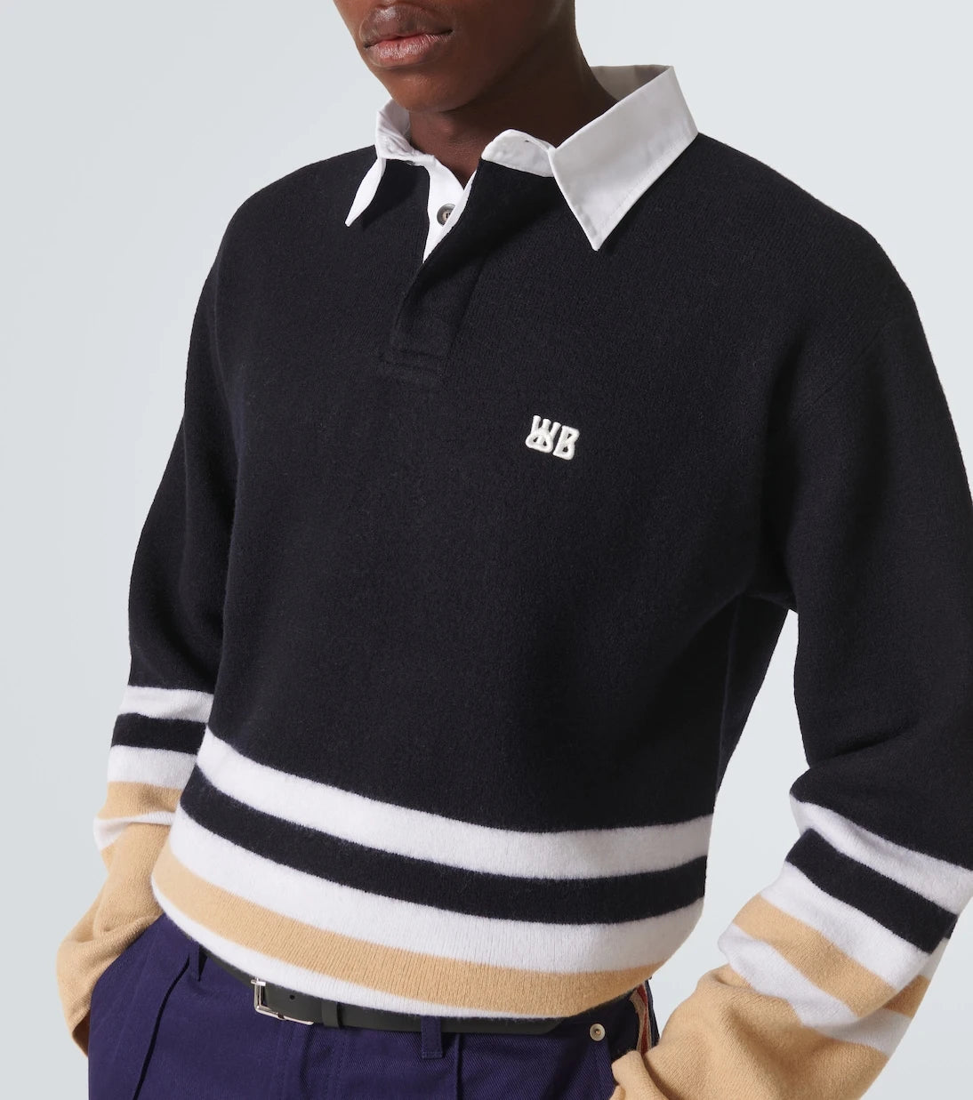 Wales Bonner - Cypher striped wool polo sweater