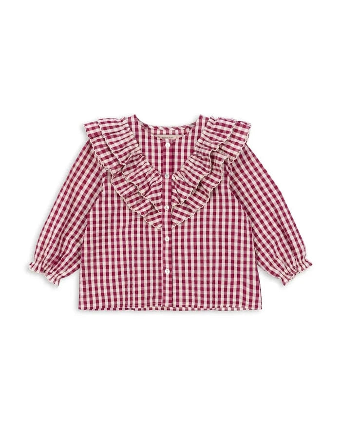 Konges Sløjd KIM FRILL BLOUSE GOTS Çocuk Pamuk Bluz
