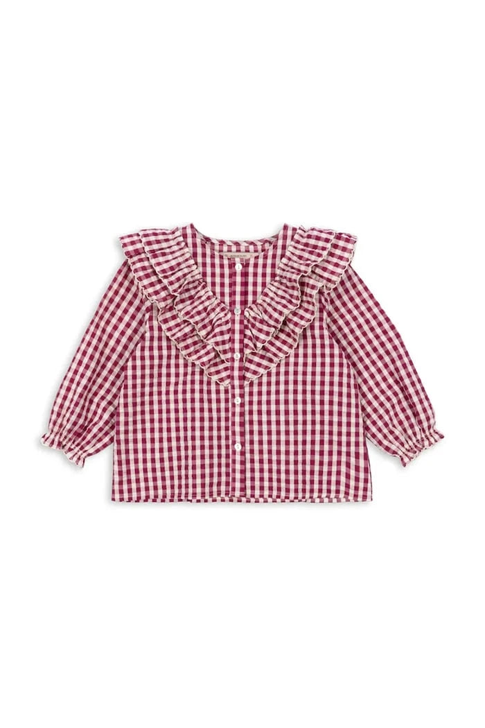 Konges Sløjd KIM FRILL BLOUSE GOTS Çocuk Pamuk Bluz