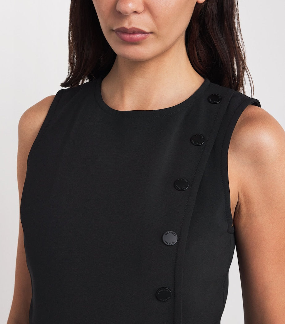 Claudie Pierlot Black Pleated Panel Mini Dress