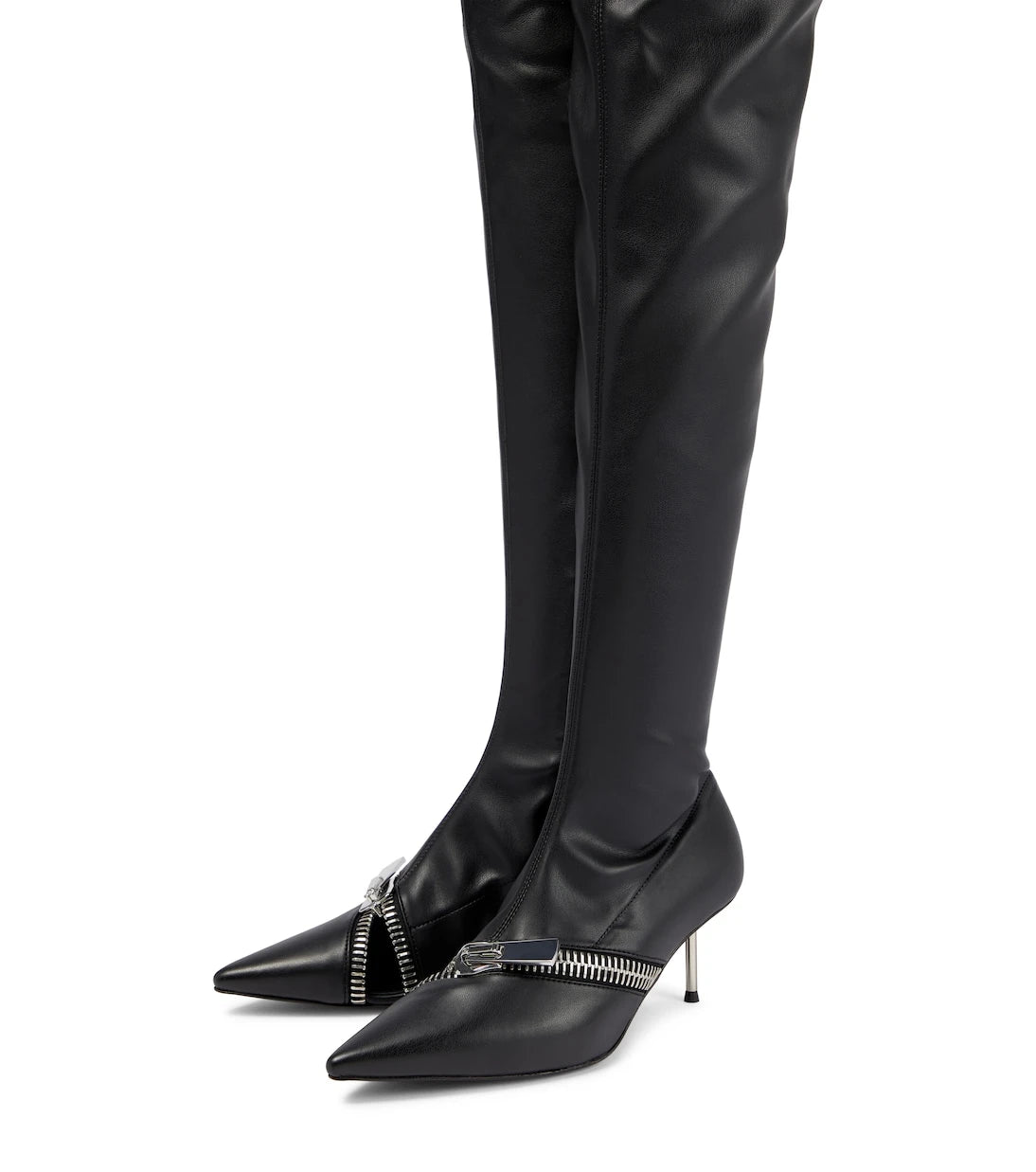 Coperni - Zip leather over-the-knee boots