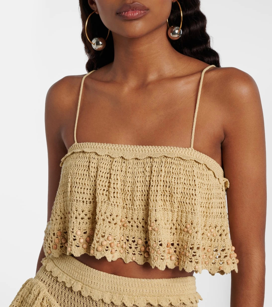 Isabel Marant - Oraviel beaded crochet crop top