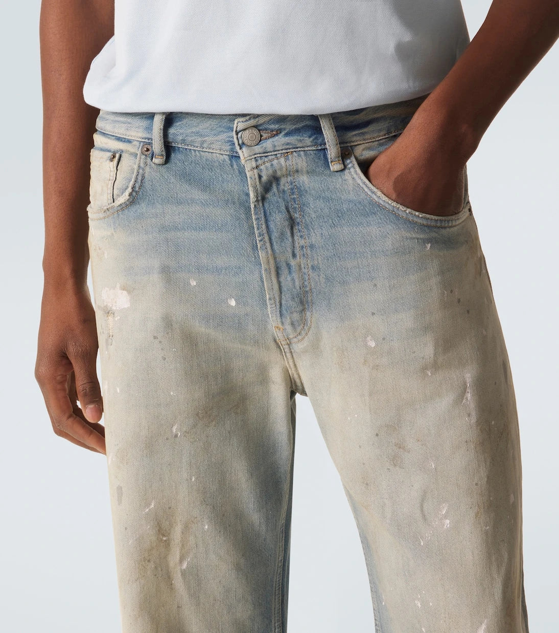 Acne Studios - 2021M distressed wide-leg jeans