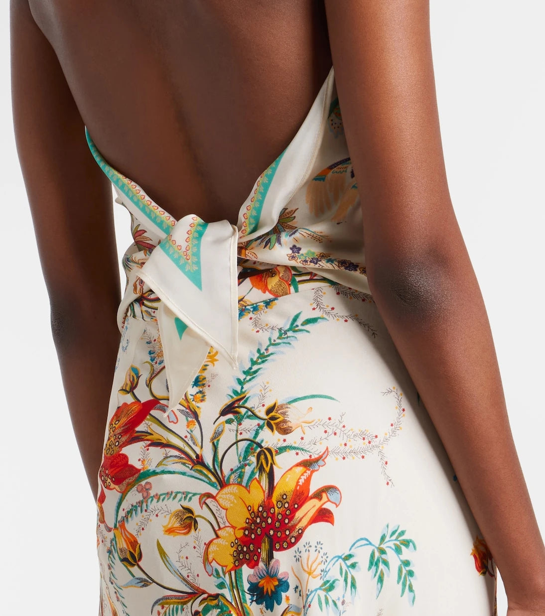 Etro - Printed halterneck silk top