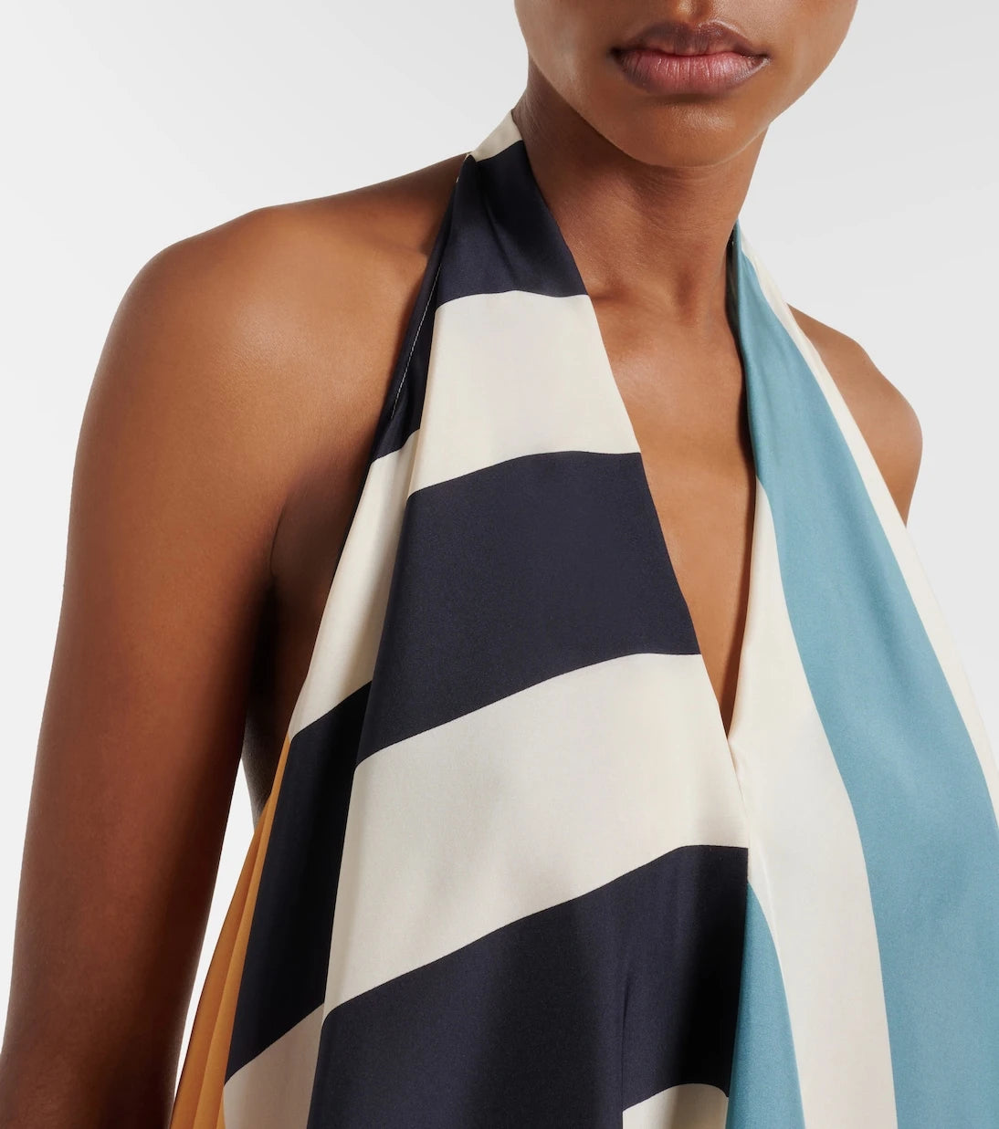Loewe - Printed asymmetric halterneck silk top