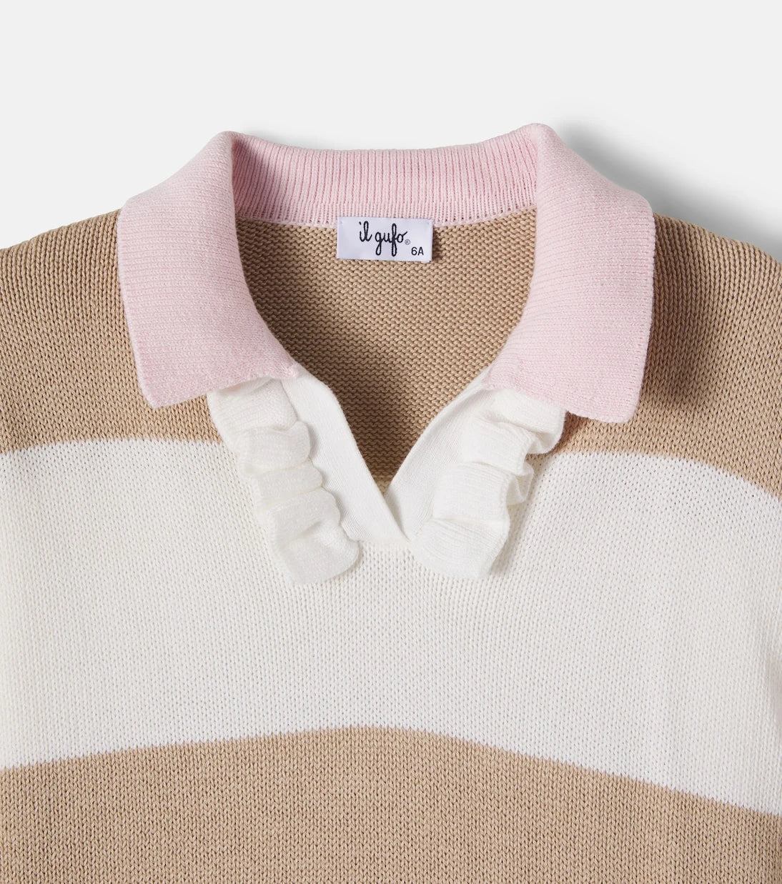 Il Gufo - Striped cotton polo sweater