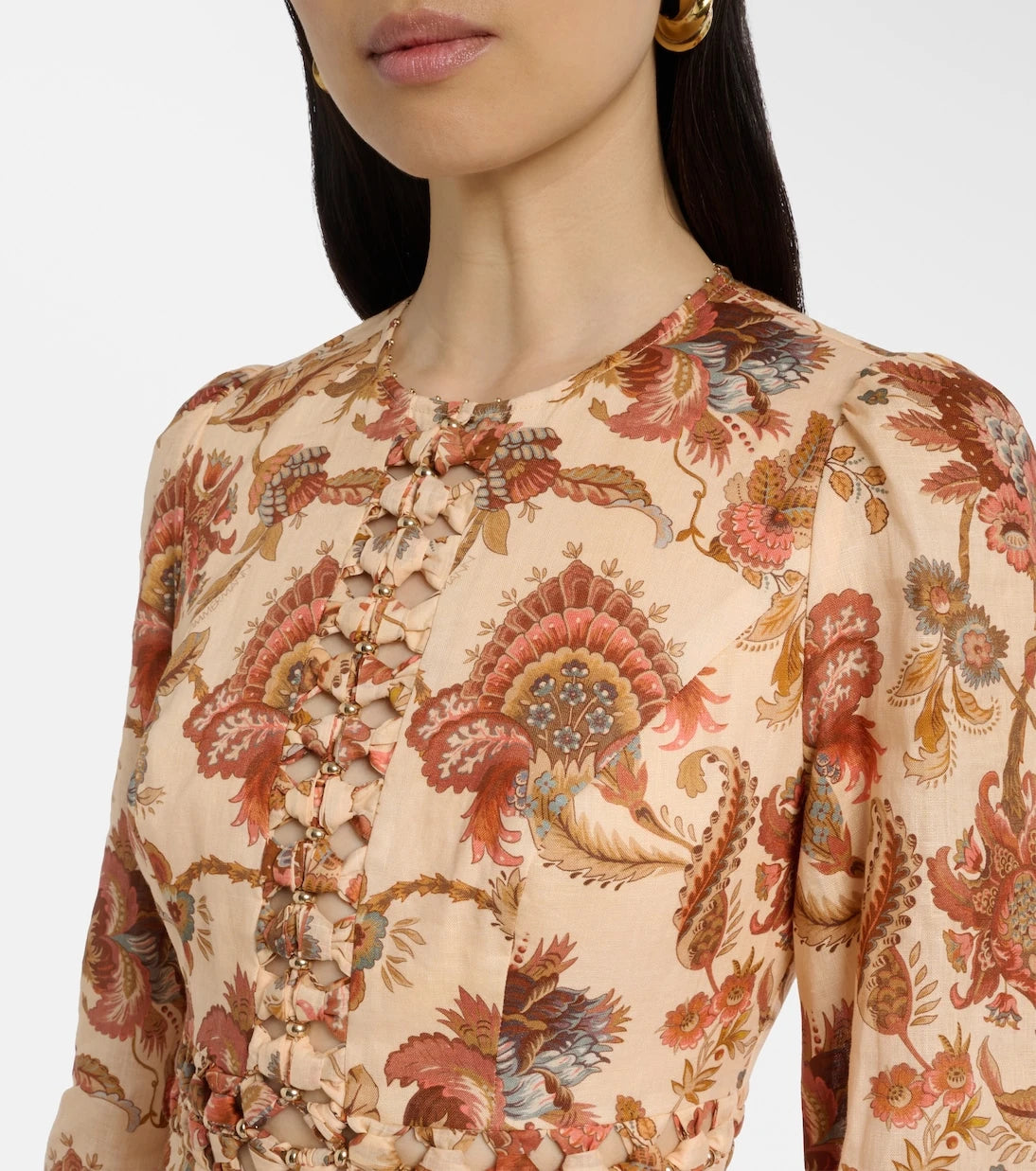 Zimmermann - Aster beaded floral linen maxi dress