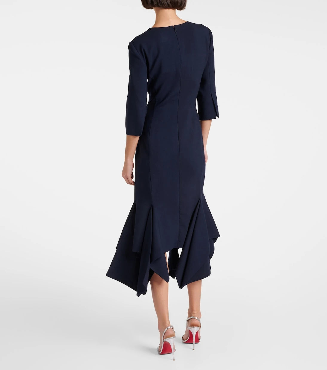 Oscar de la Renta - Pleated wool-blend midi dress