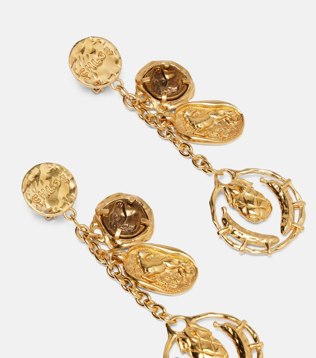 Chloé - Chloé Medals embellished drop earrings