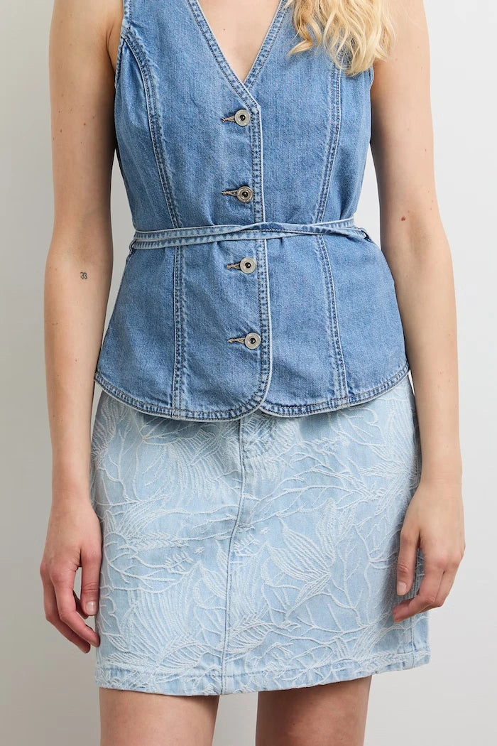 Medicine denim trapez etek