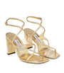 Gold Azie 85 Leather Heeled Sandals