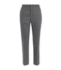 Grey Wool-Cashmere High-Rise Straight Trousers