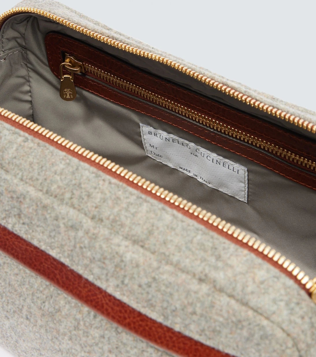 Brunello Cucinelli - Leather-trimmed toiletry bag