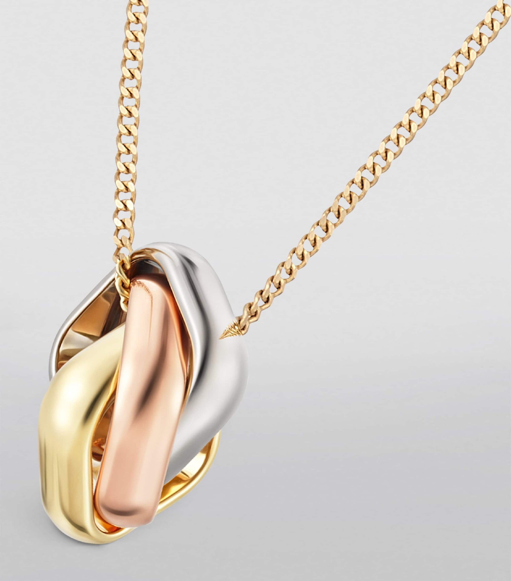 Mixed Gold and Diamond Trinity Necklace