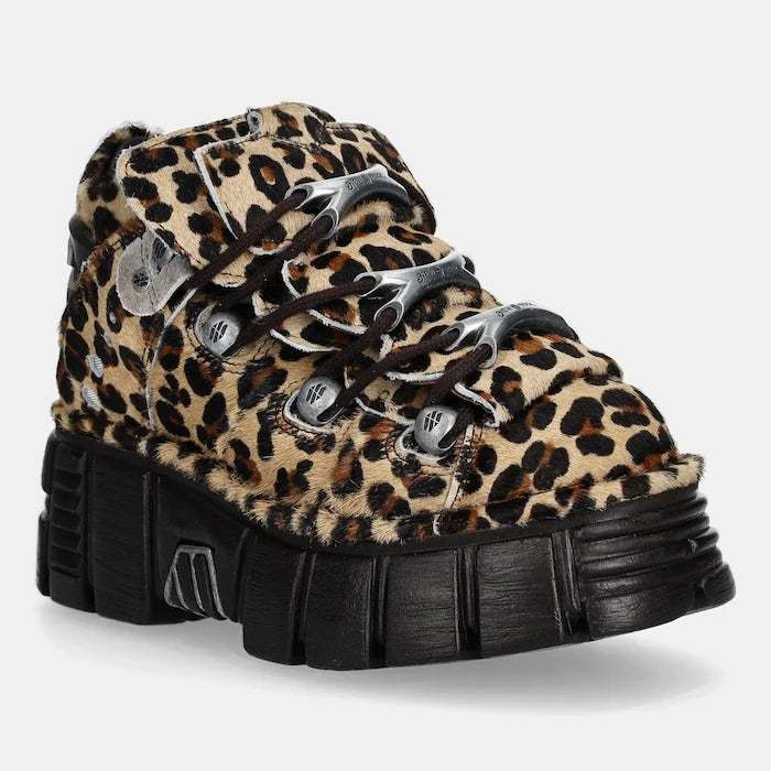 New Rock PELO LEOPARDO PONY Süet Spor Ayakkabı