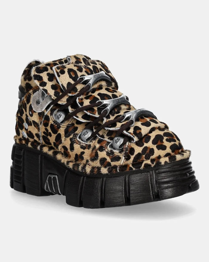 New Rock PELO LEOPARDO PONY Süet Spor Ayakkabı