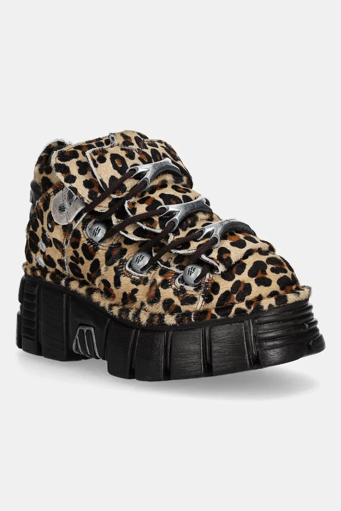 New Rock PELO LEOPARDO PONY Süet Spor Ayakkabı