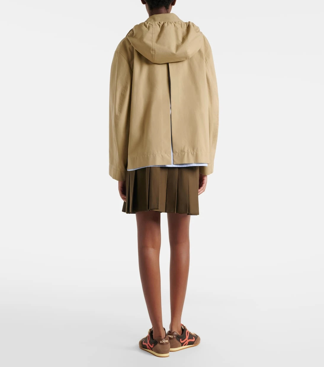 Loewe - Leather-trimmed cotton-blend wrap skirt