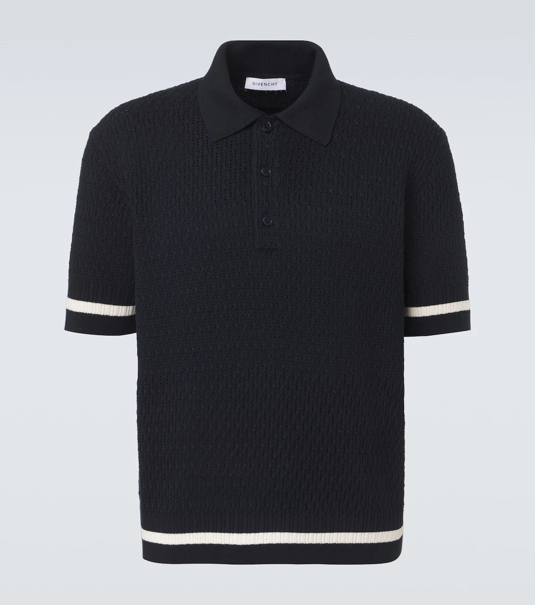 Givenchy - Crochet cotton polo shirt