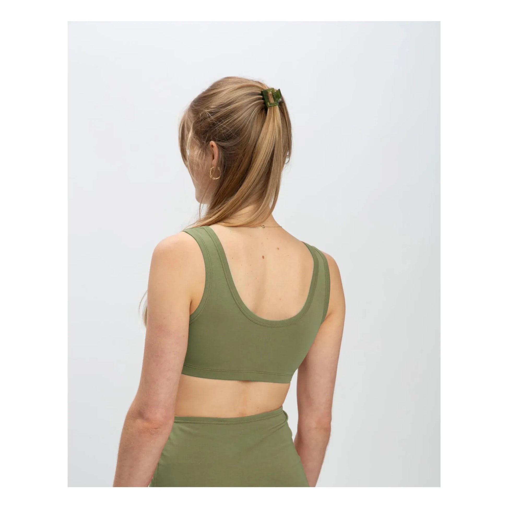 Matona - Plain organic cotton bra | Olive