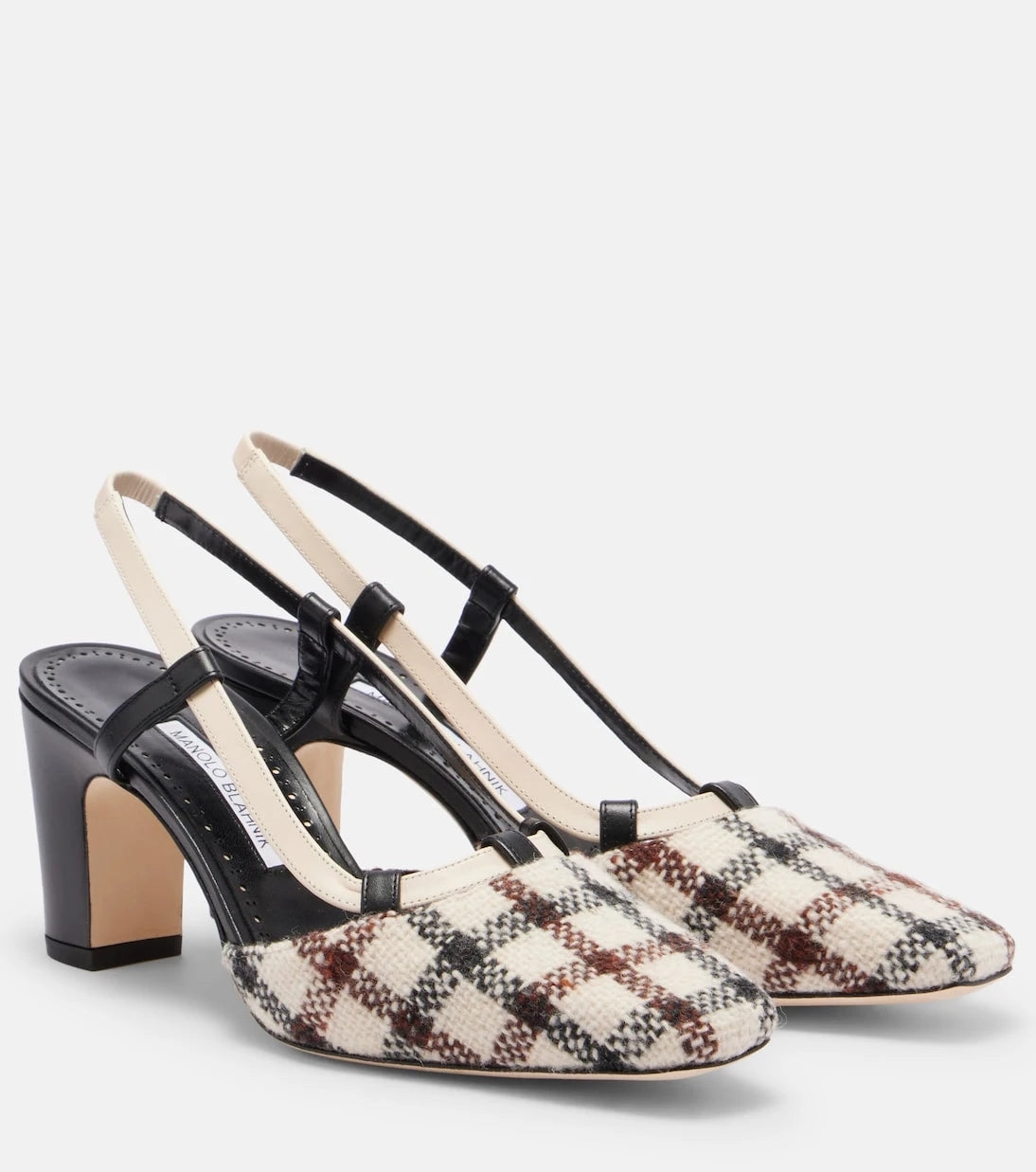 Manolo Blahnik - Vestal checked slingback pumps