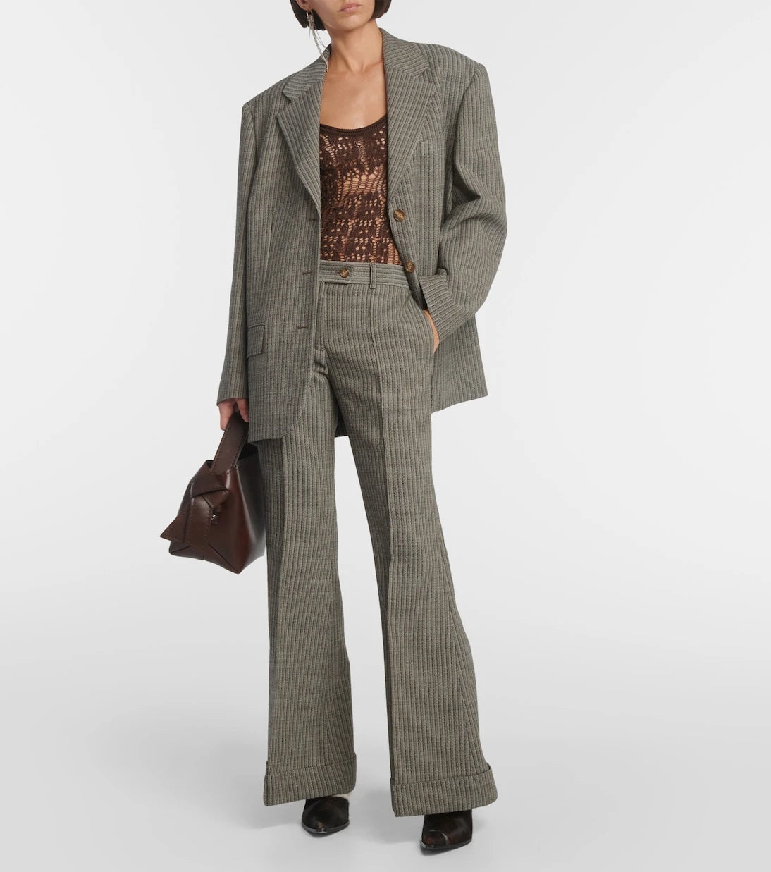 Acne Studios - Pinstripe wool-blend flared pants