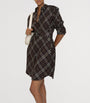 Burberry Brown Cotton Check Mini Shirt Dress
