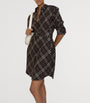 Burberry Brown Cotton Check Mini Shirt Dress