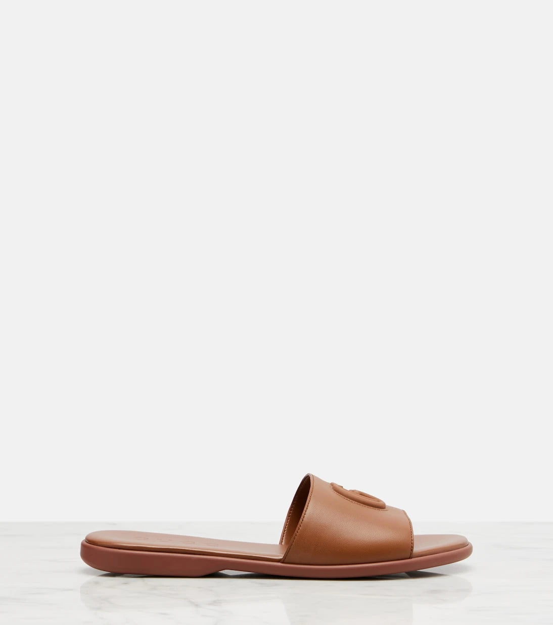 Gucci - Double G leather slides