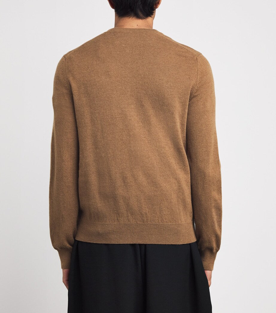 Comme Des Garçons Play Brown Wool Mini Heart Cardigan