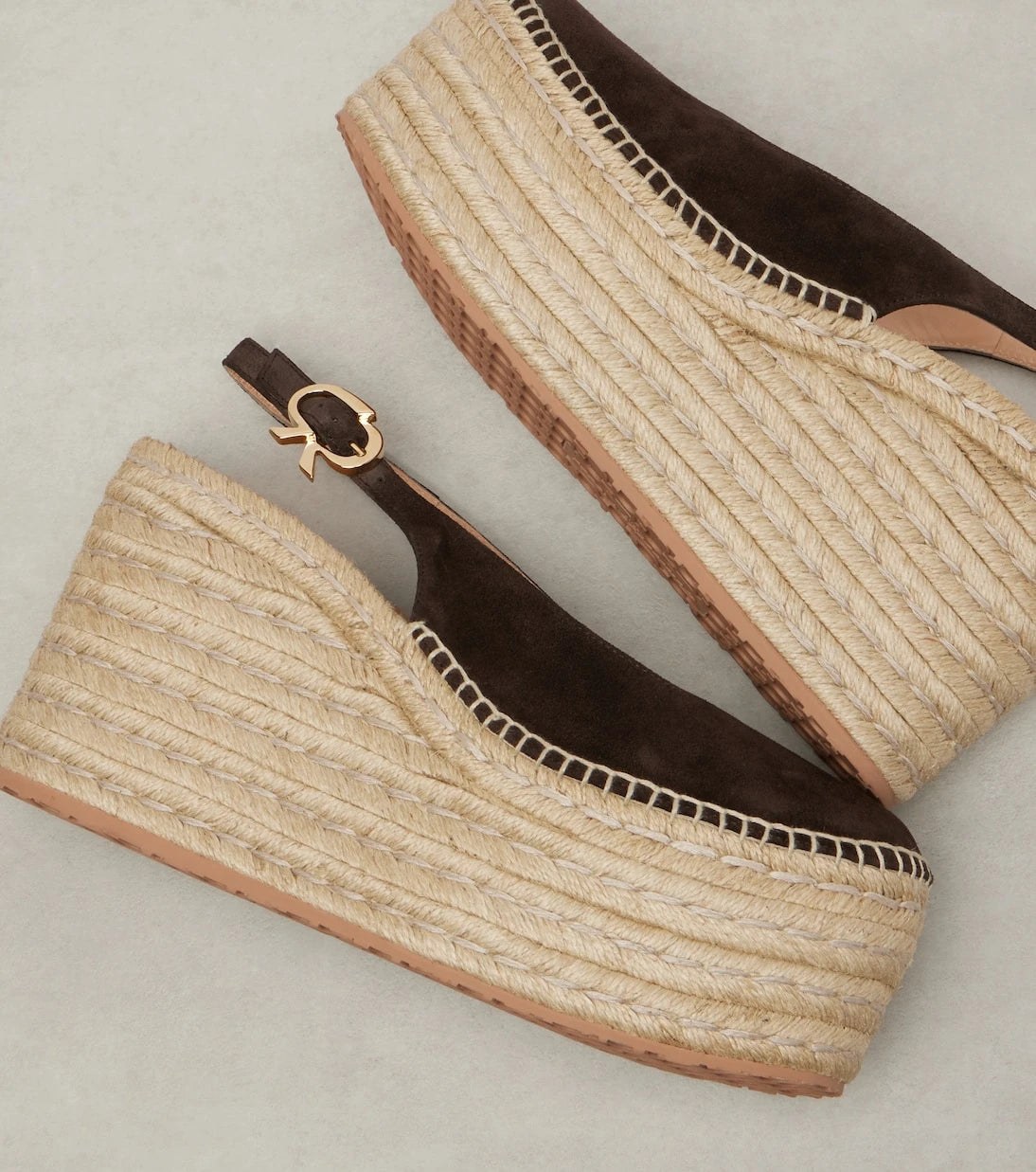 Gianvito Rossi - Suede slingback espadrille wedges